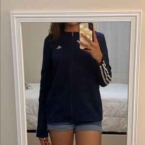 Adidas Striped Zip Up Hoodie